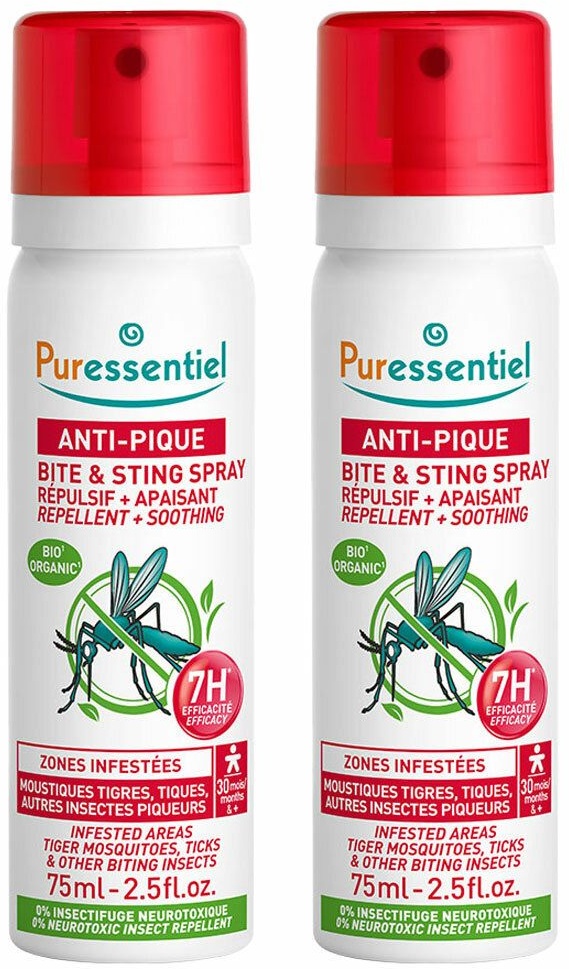 Puressentiel Spray Répulsif + Apaisant Anti-Pique 2x75 ml spray