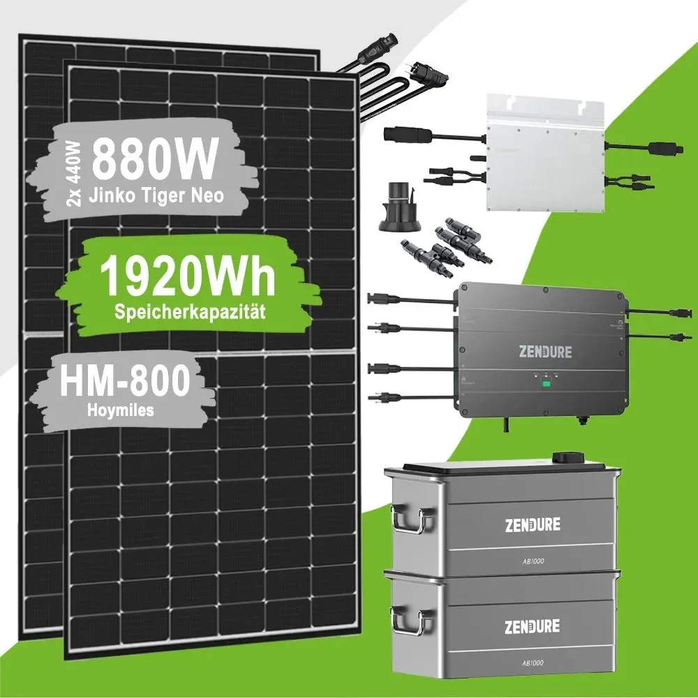 Offgridtec SolarFlow 3,84kWh 880W HM-800 Balkonkraftwerk mit Speicher