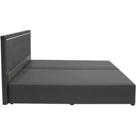 Collection AB Boxspringbett COLLECTION AB "30 Jahre Jubiläums-Modell Athena", grau (anthrazit), B:193cm L:208cm, Holzwerkstoff, Spanplatte, Komplettbetten, Boxspringbett, in H2,H3 & H4, wahlweise mit LED-Leiste, Topseller
