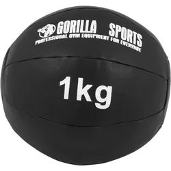 Medizinball aus Leder in Schwarz 1 - 10 kg 1 KG