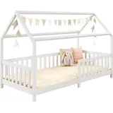 Idimex Hausbett NINA 90 x 200 cm Kiefer massiv lackiert weiß