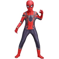 KJHGVBM Spiderman Kostüm Kinder far from Home,Spiderman Erwachsene Cosplay Maske für Karneval Halloween,Original Superhelden Verkleidung Anzug Schwarz Jungen Mädchen 3-14 Jahre, (130~140)cm