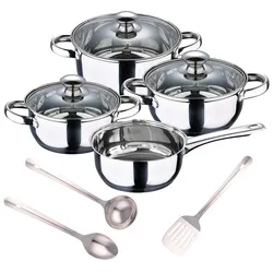 San Ignacio - Faro – 16/16/18/20 cm Kochgeschirr-Set mit Küchenutensilien-Set aus Edelstahl