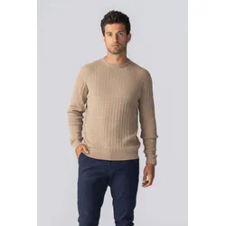 Pullover -Kabel -Strick - Sand - Mann - L - TeeShoppen