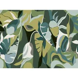 Rasch Textil Rasch Digitaltapete Tropical House 688184 Modern Graphik Grün 3 m x 4 m