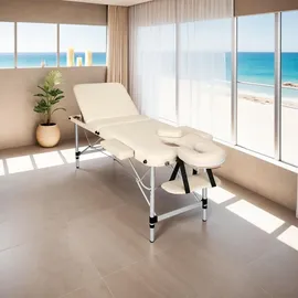 Tectake tectake® 3 Zonen Massageliege, Breite 61 cm, Polsterung 5 cm, mit Aluminiumgestell, 210 x 95 x 90 cm