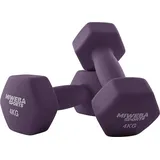 Miweba Sports Kurzhantel Gymnastikhanteln NKH100 - 9 Gewichtsklassen, (Set, Hanteln, Kurzhanteln, Gymnastikhanteln, Hantelset), Aerobic Hantel Set Kurzhantel Fitnesshanteln Gewichte lila 2 x 4,0 kg