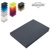 EXKLUSIV HEIMTEXTIL Spannbettlaken Baumwolle-Jersey 60 x 120 - 70 x 140 cm Anthrazit