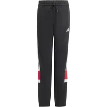 adidas Seasonal Essentials Tiberio 3-Streifen Fleece Joggers Black / White / Pure Ruby 140