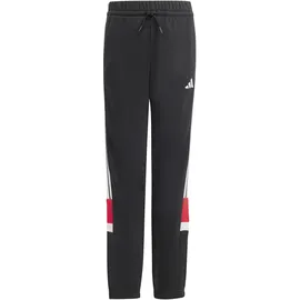adidas Seasonal Essentials Tiberio 3-Streifen Fleece Joggers Black / White / Pure Ruby 140