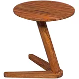 Wohnling Beistelltisch rund Massivholz sheesham 45,0 x 45,0 x 50,0 cm, 1 St.