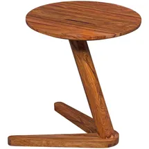Wohnling Beistelltisch rund Massivholz sheesham 45,0 x 45,0 x 50,0 cm, 1 St.