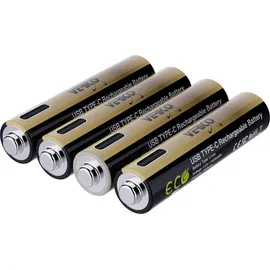 Verico LoopEnergy 4-Pack AAA PRO - Wiederaufladbare USB-C Batterie AA 1125mWh - Akku - Micro AAA