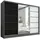 A&J MöbelLand Schiebetürenschrank AURELIA 2 200 x 0 x 0 cm Grau/Schwarz/Weiß