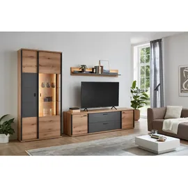 VOLEO TV-Lowboard 226,4x54,0x40,0 Weiß Hochglanz/Glas Holzwerkstoff