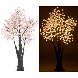 Luminea LED-Deko-Kirschbaum, 384 beleuchtete Blüten, 150 cm, für innen & außen