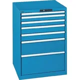 Schubladenschrank H1000xB717xT725mm blau 7Schubl.Vollauszug,KeyLock