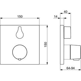 Hansa Fertigset HANSABLUEBOX LIVING UP-Brause-Thermostat, mattschwarz