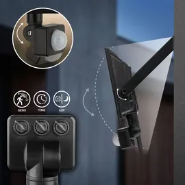 Briloner LED Strahler außen mit Bewegungsmelder Kunststoff/Metall 17,5x21x4 cm 50W 4500lm Schwarz