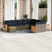 vidaXL Gartensofa-Set 10-tlg. grau