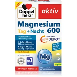 Doppelherz Magnesium Tag + Nacht 600 Tabletten trägt zur normalen Funktion des Nervensystems bei 30 TABL