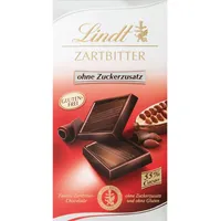 Lindt Schokolade | Zartbitter Tafel ohne Zuckerzusatz | 100g | feinste Zartbitter-Schokolade mit 55% Kakao ohne Zuckerzusatz und ohne Gluten | Glutenfreie Schokoladen-Tafel