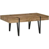 Homcom Couchtisch Beistelltisch Kaffeetisch mit verstellbaren Fußstützen Wohnzimmertisch Industriedesign