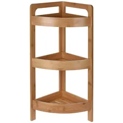 WellHome - Badezimmerregal mit 3 Ablagen aus Bambus 61cm