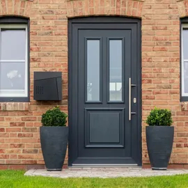 Relaxdays Briefkasten schwarz inkl. Zeitungsfach