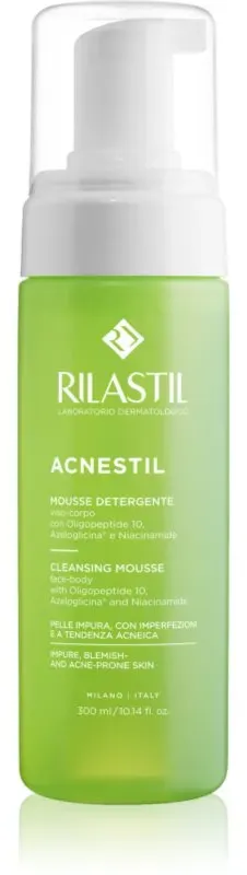 Rilastil Acnestil Reinigungsschaum zur Reduktion der Talgproduktion für fettige Haut mit Neigung zu Akne 300 ml