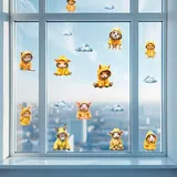 Finest-Folia Fensterbilder Raincoats 3xDinA4 Fensterfolie Aufkleber Kinderzimmer Bad Y076-17