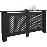 ECD Germany Heizkörperverkleidung Wabenmuster 152x19x82 cm Schwarz