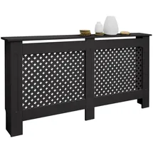 ECD Germany Heizkörperverkleidung Wabenmuster 152x19x82 cm Schwarz