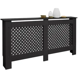 ECD Germany Heizkörperverkleidung Wabenmuster 152x19x82 cm Schwarz