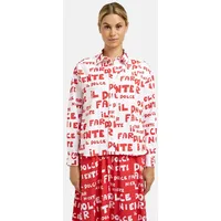 Milano Italy Langarmbluse mit All Over Print weiß 40