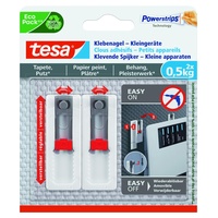 Tesa Klebenägel Tapeten & Putz - höhen- und seitenverstellbar - selbstklebend - ideal für WLAN Router - Halteleistung 0,5kg/Nagel - spurlos ablösbar
