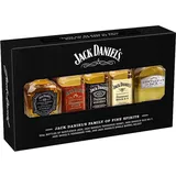 Jack Daniel's Family of Fine Spirits Old No.7 Tennessee 40% vol 0,05 l + Gentleman Jack 40% vol 0,05 l + Single Barrel Select 45% vol 0,05 l + Tennessee Honey Likör 35% vol 0,05 l + Tennessee Fire Likör 35% vol 0,05 l Tasting-Set