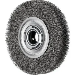 Rundbürste breit ungezopft RBU Ø180x38xvariable Bohrung Edelstahl-Draht-Ø0,30 Schleifbock