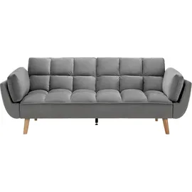 Bessagi Home Schlafsofa Cora Grau Samt