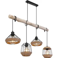 GLOBO Hängeleuchte Surri 4-flammig Metall Schwarz matt