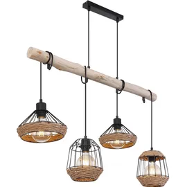 GLOBO Hängeleuchte Surri 4-flammig Metall Schwarz matt