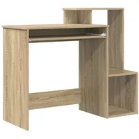 VidaXL Sonoma Eichen Computertisch Sonoma Eiche MDF mit Eichenfurnier
