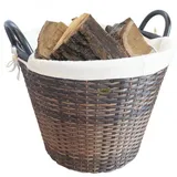 HABAU Kaminholzkorb 42 cm Polyethylen mit Metallrahmen Braun