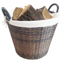 HABAU Kaminholzkorb 42 cm Polyethylen mit Metallrahmen Braun