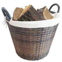 HABAU Kaminholzkorb 42 cm Polyethylen mit Metallrahmen Braun