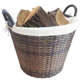 HABAU Kaminholzkorb 42 cm Polyethylen mit Metallrahmen Braun