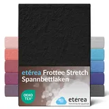 etérea Frottee Spannbettlaken 100x200cm - 120x200 Oekotex Made in Green - 80% Baumwolle 20% Polyester, Frottee Spannbetttuch bis 25 cm hoch - Bettlaken 100x200-120x200 cm Schwarz