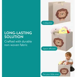 Navaris Aufbewahrungsbox Kinderzimmer 33 x 33 cm 4-tlg. beige