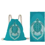 Generisch Handtuch-Tasche 2 in 1, 80 x 160 cm 2-in-1 Saugfähig Faltbar Schnelltrocknend, Picknickdecke aus Baumwolle, für Outdoor Urlaub Wiese Park Picknick Reise Kreuzfahrt Camping