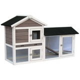 PET Hasenstall Avoriaz 147 x 53 x 85 cm weiß/braun